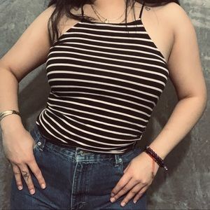 🌿 lilac & dark navy blue top